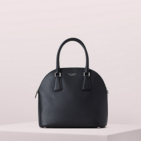 Kate Spade Large Sylvia Dome Satchel Black Leather - Picture 2 of 10